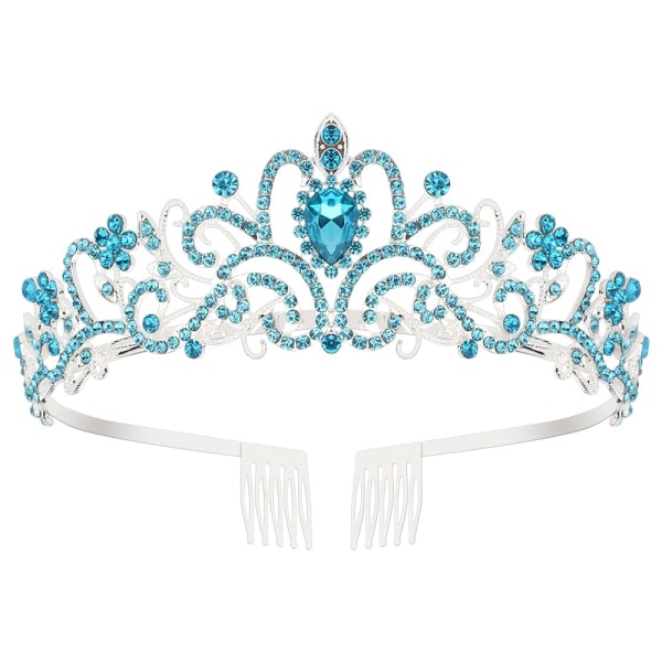 Silver Crystal Tiara Crowns For Women Girls Princess Elegant