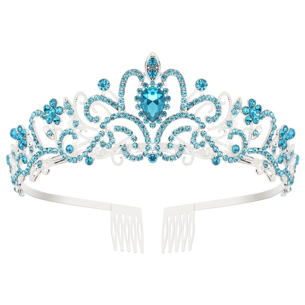 Silver Kristall Tiara Kronor För Kvinnor Flickor Prinsessan Elegant