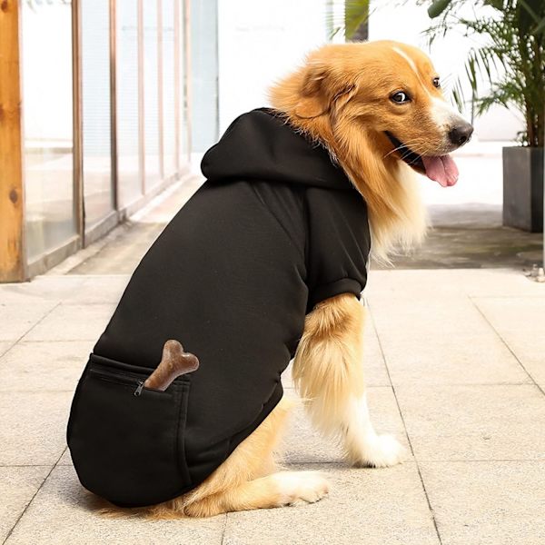 Hunde Hættetrøjer, Kæledyrstøj Vinterfrakke Sweater (Sort)