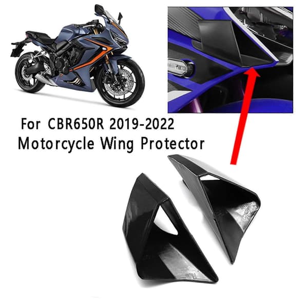2 stk. Sort Motorcykel Vinge Beskytter Kåbe Winglets Fin Trim Cover Vind Kåbe Til Cbr650r 2019-
