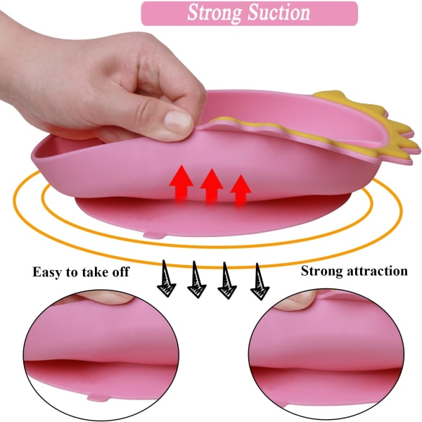 Silikon Tallerkener til Småbørn, Sugeskåle til Baby med Ske og