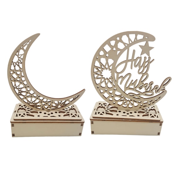 2-Sets Ramadan LED Wood Lamp, Ramadan Lantern LED, Ramadan