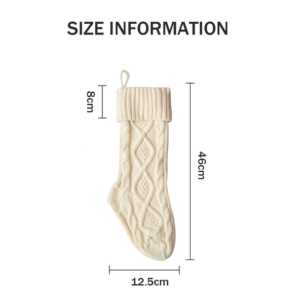 Julstrumpor, 2-pack kabelstickade stora strumpor, presenter och dekorationer Style 2