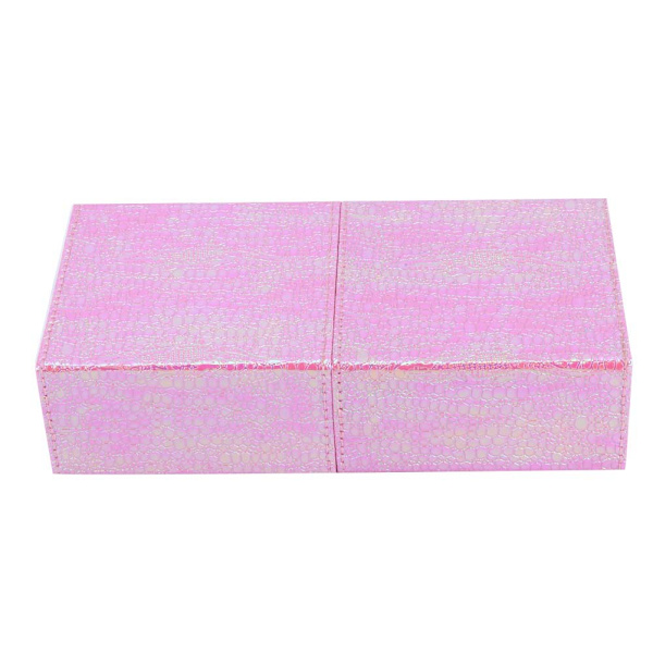 Nagelborste Pennhållare Fodral Förvaring Organizer Makeup Verktygsväska Rosa (Kvadratisk Pennhållare)