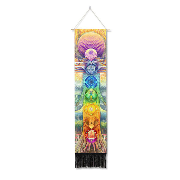 Sju Chakra Dekorativ Väggbonad Gobeläng Bohemia Tarot Fas Tassel Gobeläng Boho Art Gobelänger För Sovrum Kontor Dekor