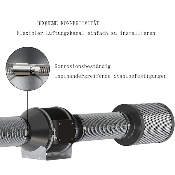 Ventilationskanal av aluminiumfolie, hög flexibilitet & mångsidig användning i avgassystem, värmebeständig & brandbeständig, enkel installation för