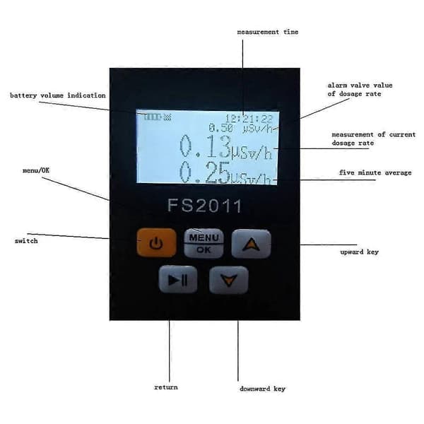 Strålingstester, Geiger-tæller Nuklear strålingsdetektor med LCD-display, Ray Data Tester Marmor