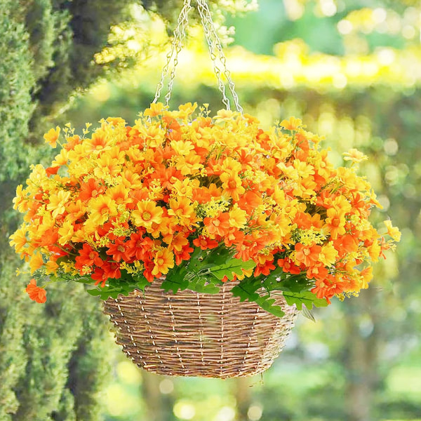 6 Buketter Konstgjorda Blommor Utomhus UV-Resistenta Falska Blommor