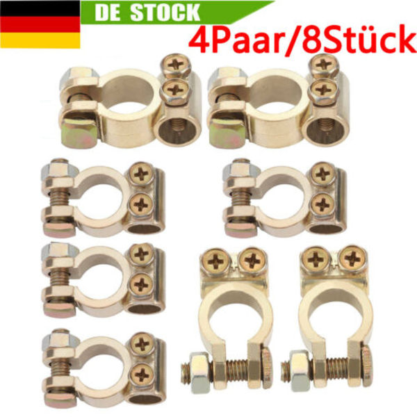 8x Batteripolsklemmor Set 12V/24V Batteriklämmor Bilbatteri PKW Klämma M8 LKW