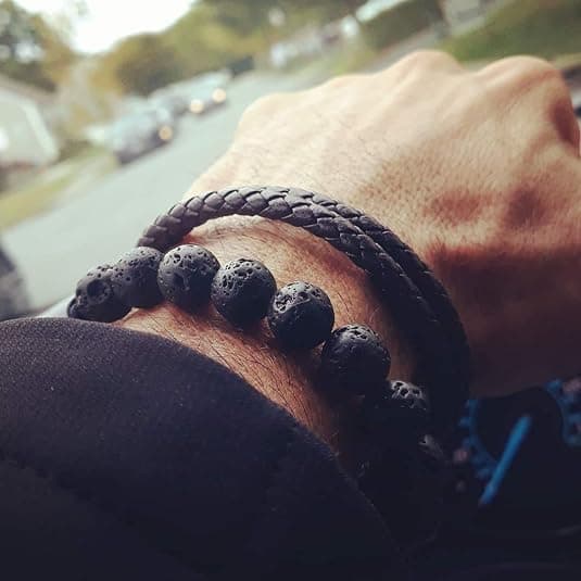 1 stk. Hamoery armbånd til mænd og kvinder 8 mm naturlig sten diffuser