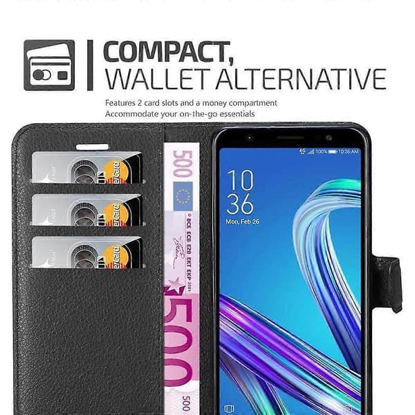 Asus ZenFone MAX PRO M1 (6 tuumaa) suojakotelo - korttipaikalla ja jalustatoiminnolla