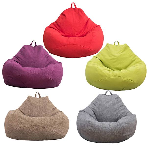 Bekväm Lazy Sofas Överdrag, Osynlig Dragkedja för ett Elegant Utseende, Mjukt Manchester Tyg Sittsäck Puff Soffa Lämplig för Vardagsrum & Sovrum