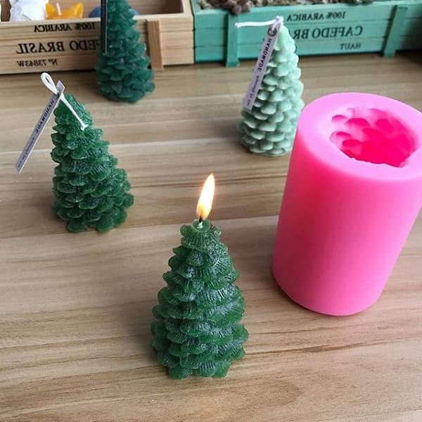 3D Silikon Julgran Form Bakform Dessertform Julgran Form för Tvål Ljus