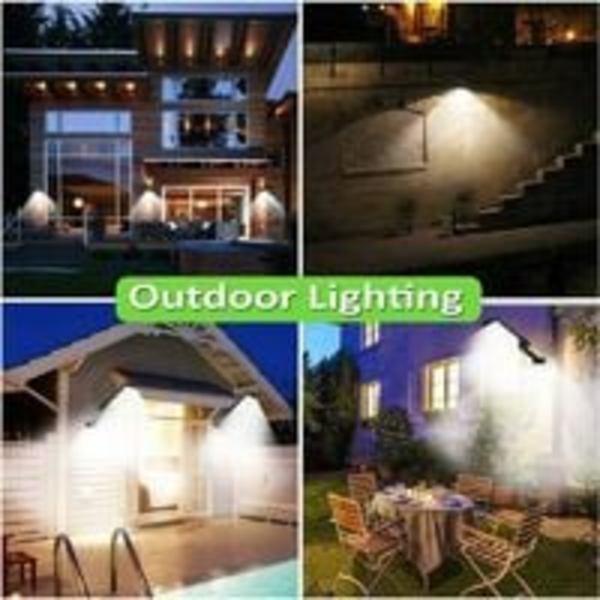 Lampe Solaire Extérieure 213 LED avec Détecteur de Mouvement 180° étanche Réglable Mur Jardin Rue Porche 2pcs