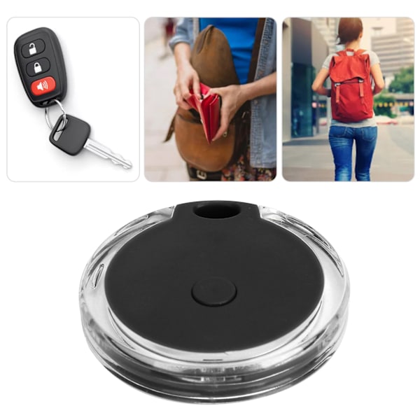 Smart Finder Anti-Lost Alarm Påminnelse Barn Kjæledyr Nøkkel Lommebok Bil Hund Katt Veske Bagasje Lokalisator for IOs Android (Svart)