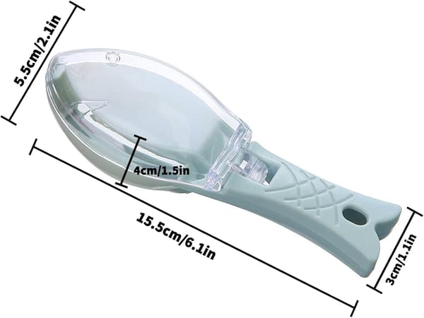 1 st Grön Fiskskrapa, Skalare med Transparent Lock, Qu