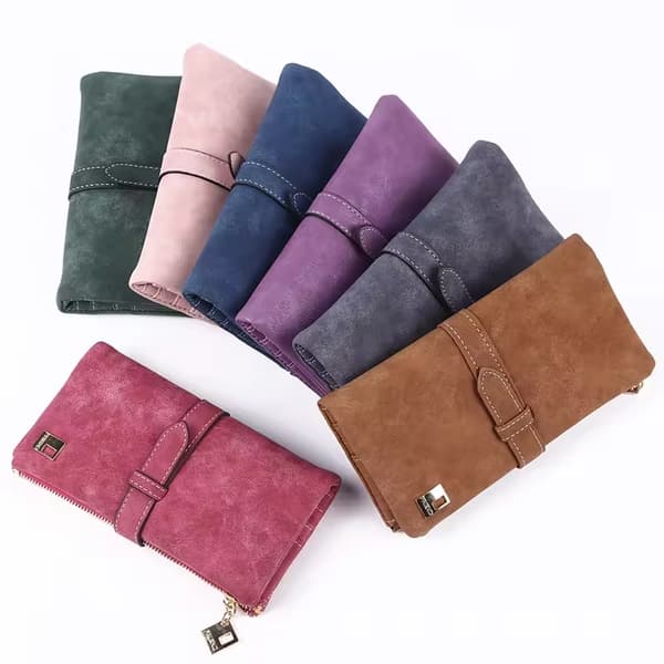 Rose rød, luksus designer lang damepung, multi position han