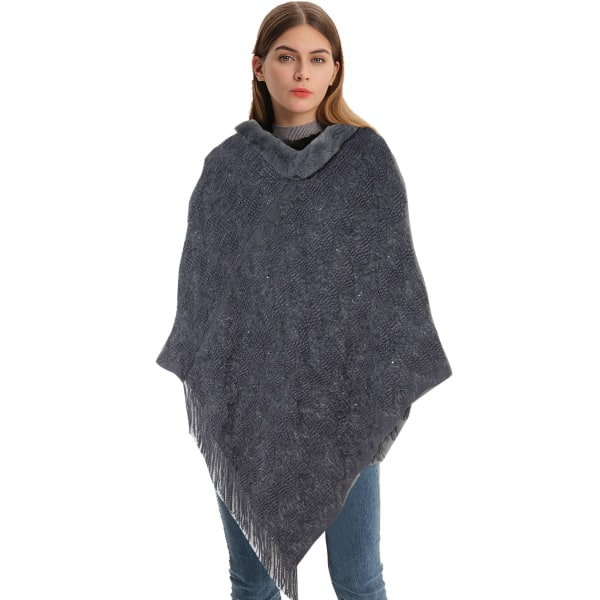 Hettegenser i strikk for kvinner, boho-stil, stor størrelse, høst og vinter