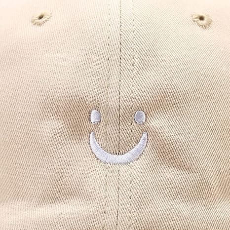 Basebollkeps med Smiley för Kvinnor Män Justerbar Låg Profil Os