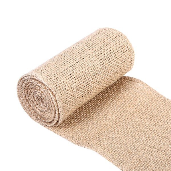 Natur Hessian Jute Burlap Band Rustik Bordslöpare Hantverk Stol Hem Bröllopsfest 10x200cm