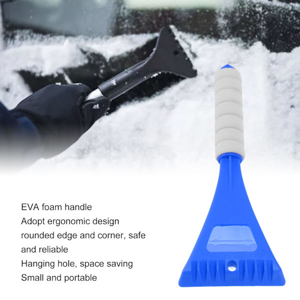 Auton tuulilasin lumikola EVA-ergonomiset kahvat pyöristetyt kulmat turvallinen kannettava auton jääraaputin ajoneuvoille ulkona lumi sininen