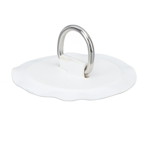 4 st vita D-ring lappar PVC rund form starkt rostfritt stål D-ring dyna för båt flotte paddelbräda