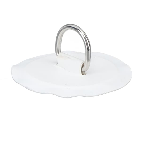 4 stk Hvite D-ring Patch PVC Rund Form Sterk Rustfritt Stål D-ring Pute for Båt Flåte Padle Brett