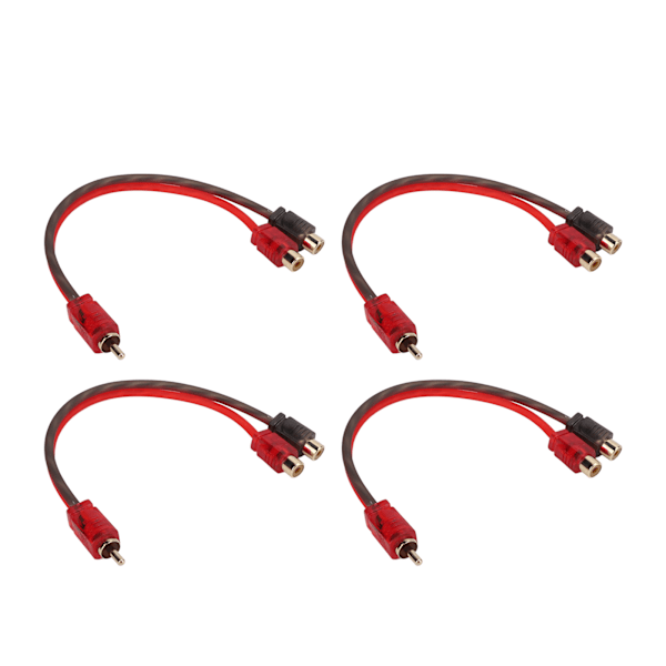 4-pack RCA-kabel 1 hane till 2 hona bilstereo Y-splitterkabel för bilsystem