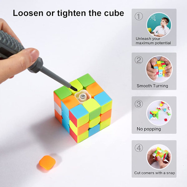 SpeedCube: 3x3x3 - Hurtig og jævn rotation - Robust, mat overflade