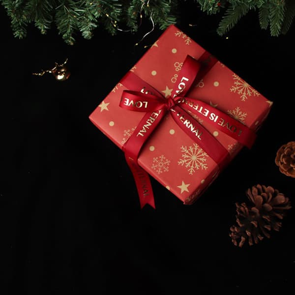 Jul Kraft Omslagspapper Jul Element Kollektion Dubbelsidigt Omslagspapper Julklappsdekoration