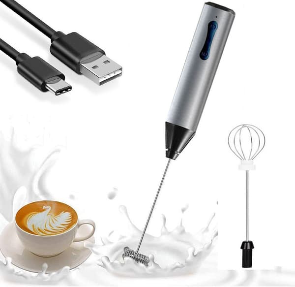 Bærbar elektrisk melkeskummer, USB-ladende rører, 2 justerbare