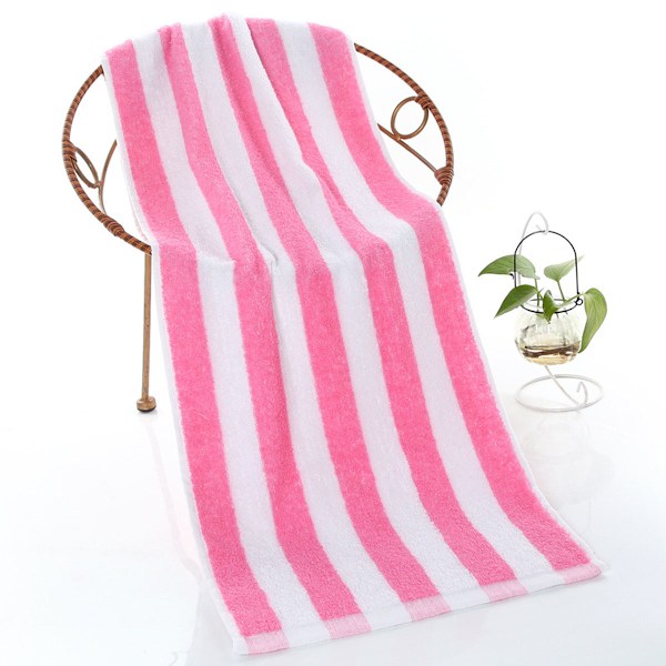 Stripe Strandhåndklæder 100% Ring Spun Bomuld Store Pool Håndklæder, Bløde og Hurtigtørrende Svømmehåndklæder Variety Pack-Pink