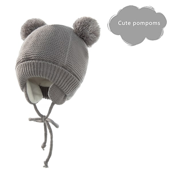 1 set Baby Hat Cute Bear Toddler Earflap Beanie Warm för hösten