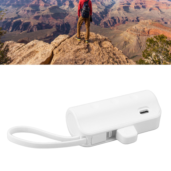 Mini Kannettava Latauslaite Monitoiminen Sisäänrakennettu Kaapeli IOS-liitäntään Type C 2 in 1 Mini USB C Power Bank Hätätilanteisiin