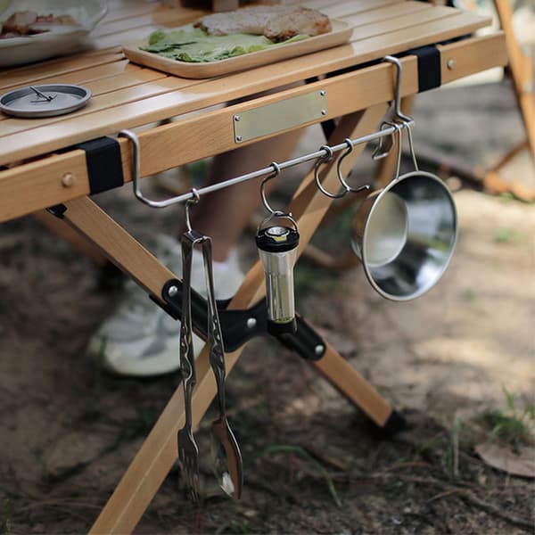 Camping Desk Side Rack Camping Table Side Hanger Utendørs Piknik Barbecue Bærbart Stativ Tilbehør