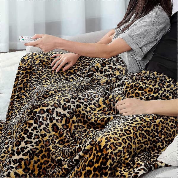 Supermjuk flanellfilt, soffpläd, golvfilt, leopardmönster, 150x200 cm
