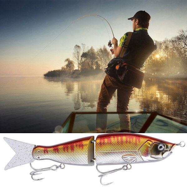 Hårt Bete 3D Fisk Ledade Wobblers Pencil Konstgjort Bete Triangelkrok (E)