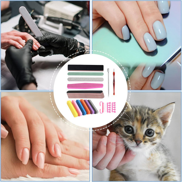 Nagelvårdssats, nagelfilar, bufferblock, nagelbandstång