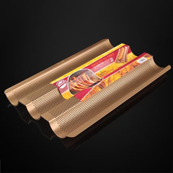 Fransk Baguetteform, Bageplade i rustfrit stål til sprøde, jævnt bagte brød