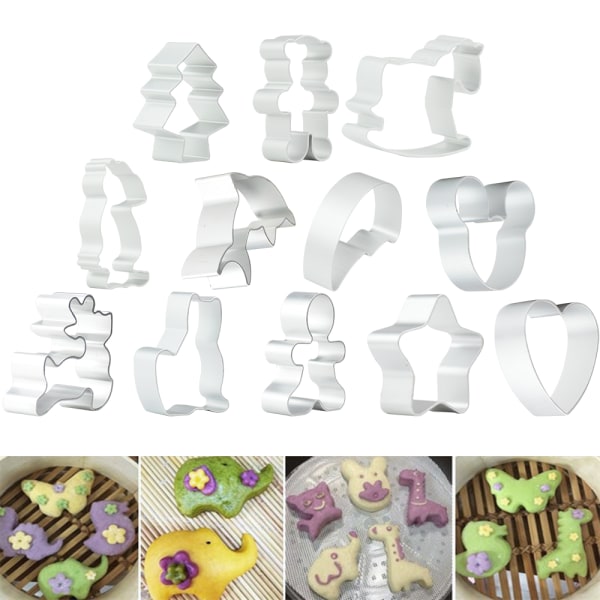 Keksformar Set, 12 st Rostfria Kakformar
