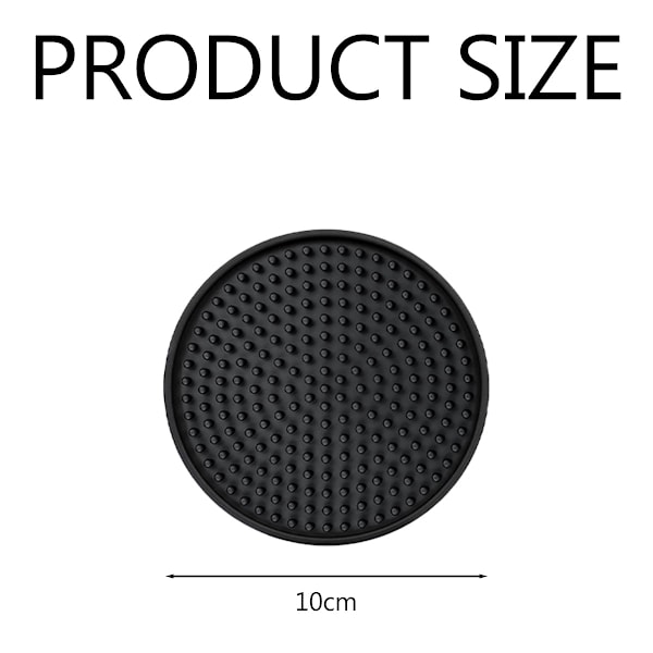 Sticker - 6 stk. runde, hævede, anti-slip coasters - sort