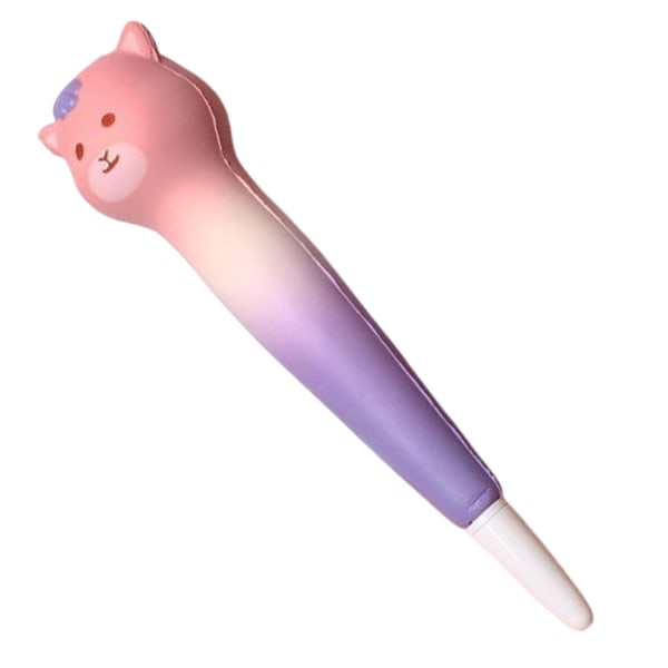 Pehmeät ja söpöt puristettavat kynät, stressiä lievittävät, sileämpi kirjoitus, Kawaii-geeli-mustekynä loma-lahjoihin ja koulutavaroihin, vaaleanpunainen ja violetti karhu