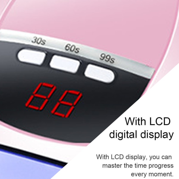 LED Nagellampa, Professionell Nageltork, Portabel Nageltork med Timer/Sensor/LCD-skärm Lämplig för finger- och tånaglar, hem och salong