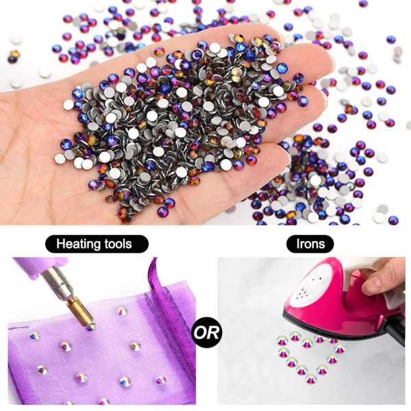 Kristall Rhinestones, Flat Back Glass Stones för Nail Art, DIY Hantverk