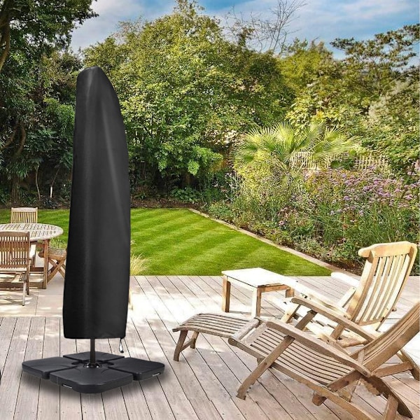 Patio Parasol Cover Vandtæt Offset 210D Markeds Parasol Cover med Lynlås til 9ft til 13ft Udendørs Cantilever Parasol Heavy Duty