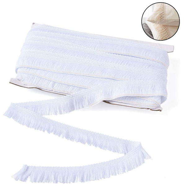 Polyester Frynser med Kant i Blonder, Frynsefiber Trim til Syning Q