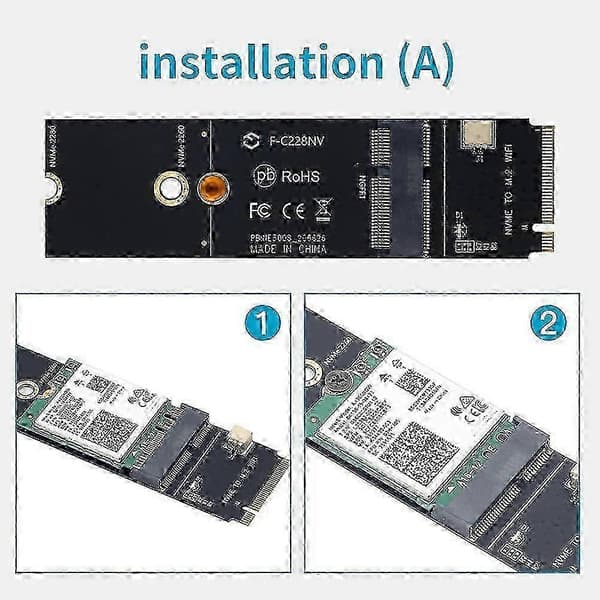 Trådlös M.2 A+E Key-kortplats till M.2 M Key Wifi Bluetooth-adapter för AX200 9260 Bcm94352Z-kort NVMe PC