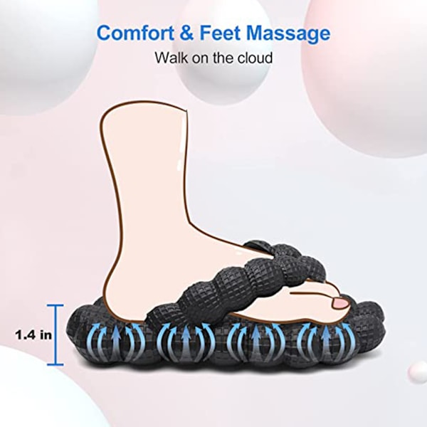 Bubbel Slides Flip Flops för Kvinnor Män, Tjockare Dämpad
