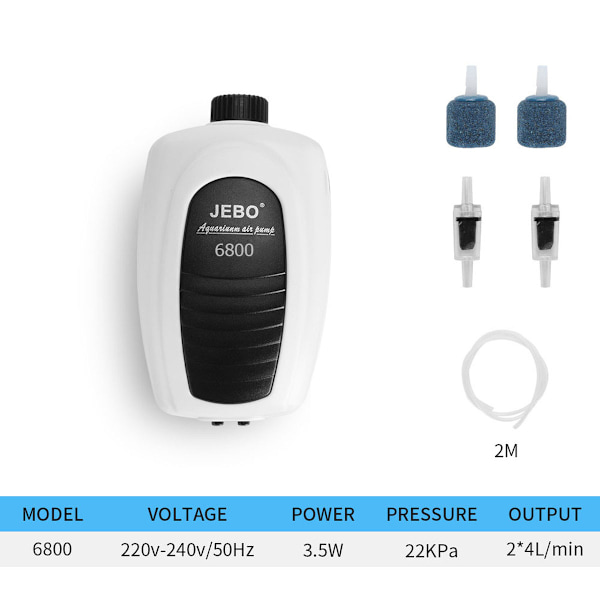 JEBO Teichbelüfter - Sett 2, Luftpumpe Damm Akvarium Belüfter Oksygen Pumpe