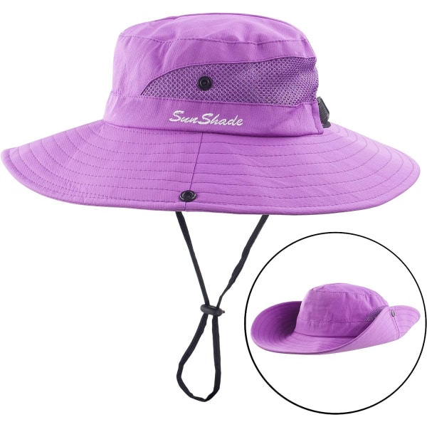 Hikehatt for voksne, solbeskyttelse, lilla